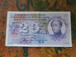 SUISSE  20  Francs  1972  (1568)  Billet