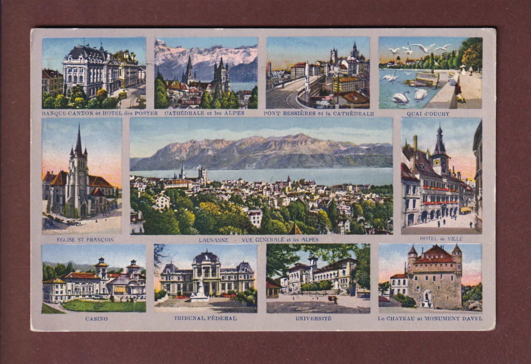 Ansichtskarten: LAUSANNE - 11 images - 1925 – Gebraucht aus Pully von nicecards