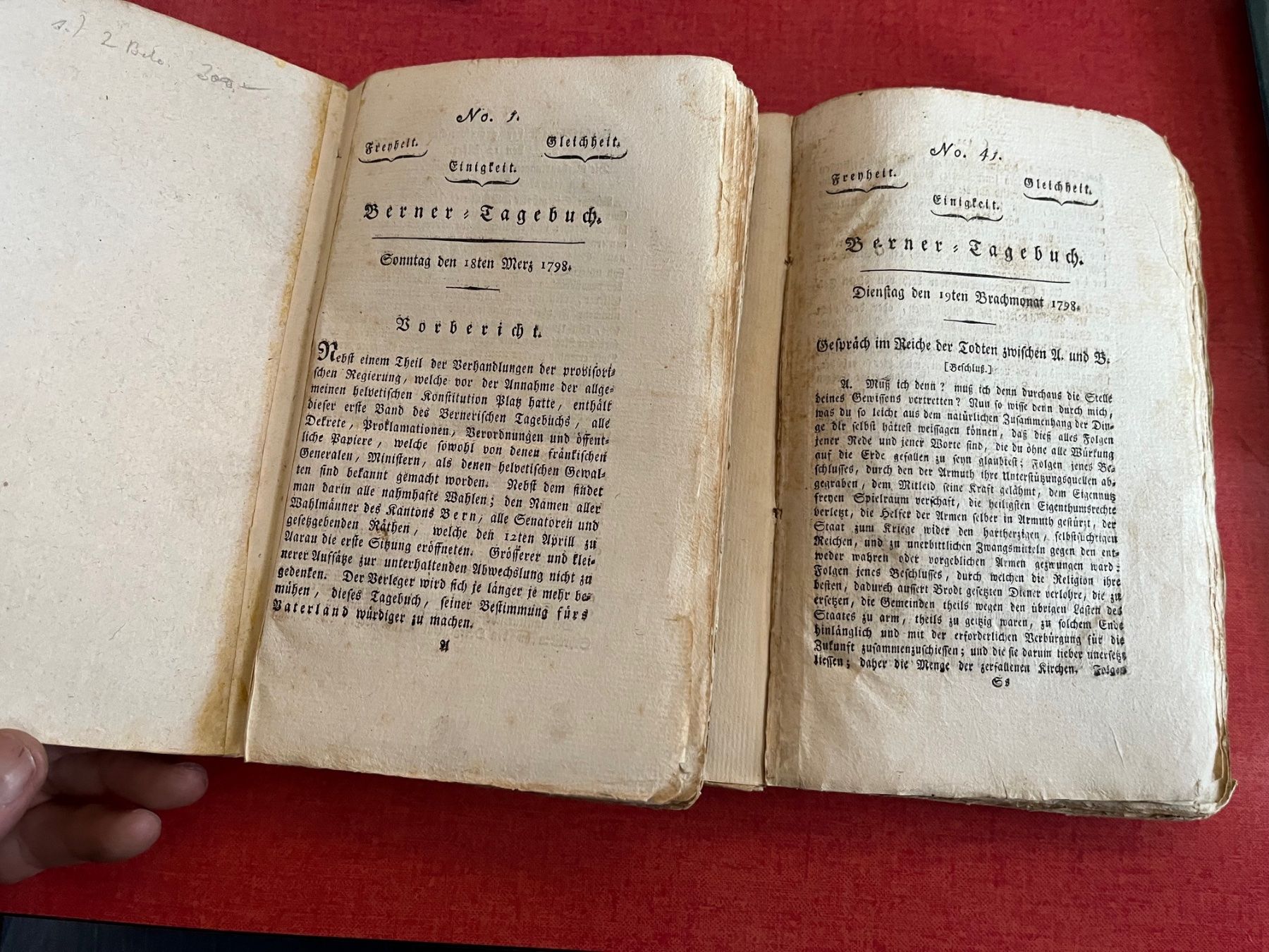 Libri: buch, berner tagebuch band 1+2, 1798 – Usato da Emmenmatt venduto da flyrecords 2