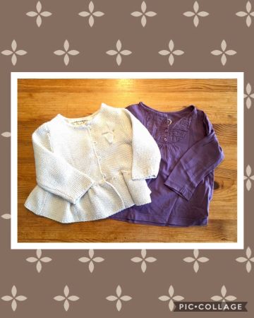 Gr71 🌼🌸 Süsses 2er-Set: Zara Strickjacke & Langarmshirt