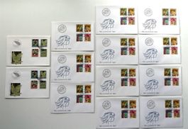 13 Ersttagsumschläge Pro Juventute 1989 / 1993