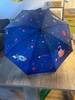 Kinder Regenschirm Weltraum Motiv blau guter Zustand