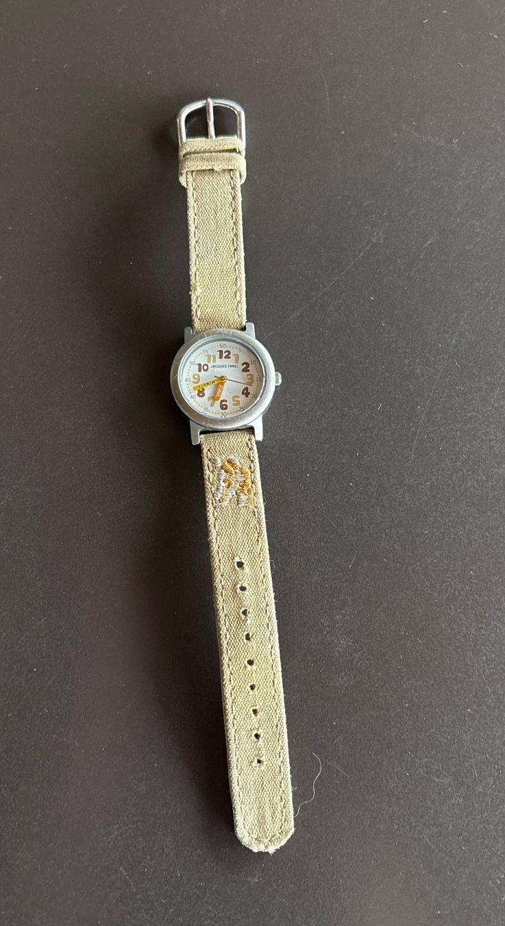 Orologi: Jacques Farel Kinderuhr Textilband beige – Usato da Bischofszell venduto da tweeties