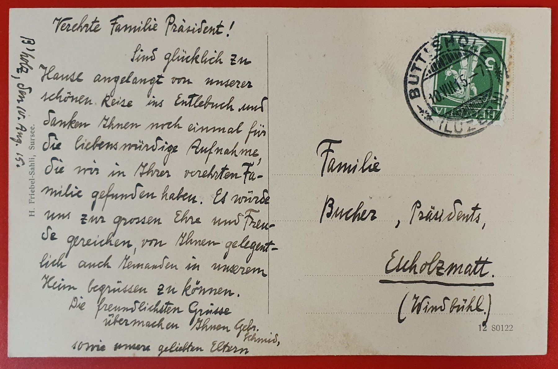 Cartoline postali: Büttisholz 1915 – Usato da Kreuzlingen venduto da Rschweiz1 1