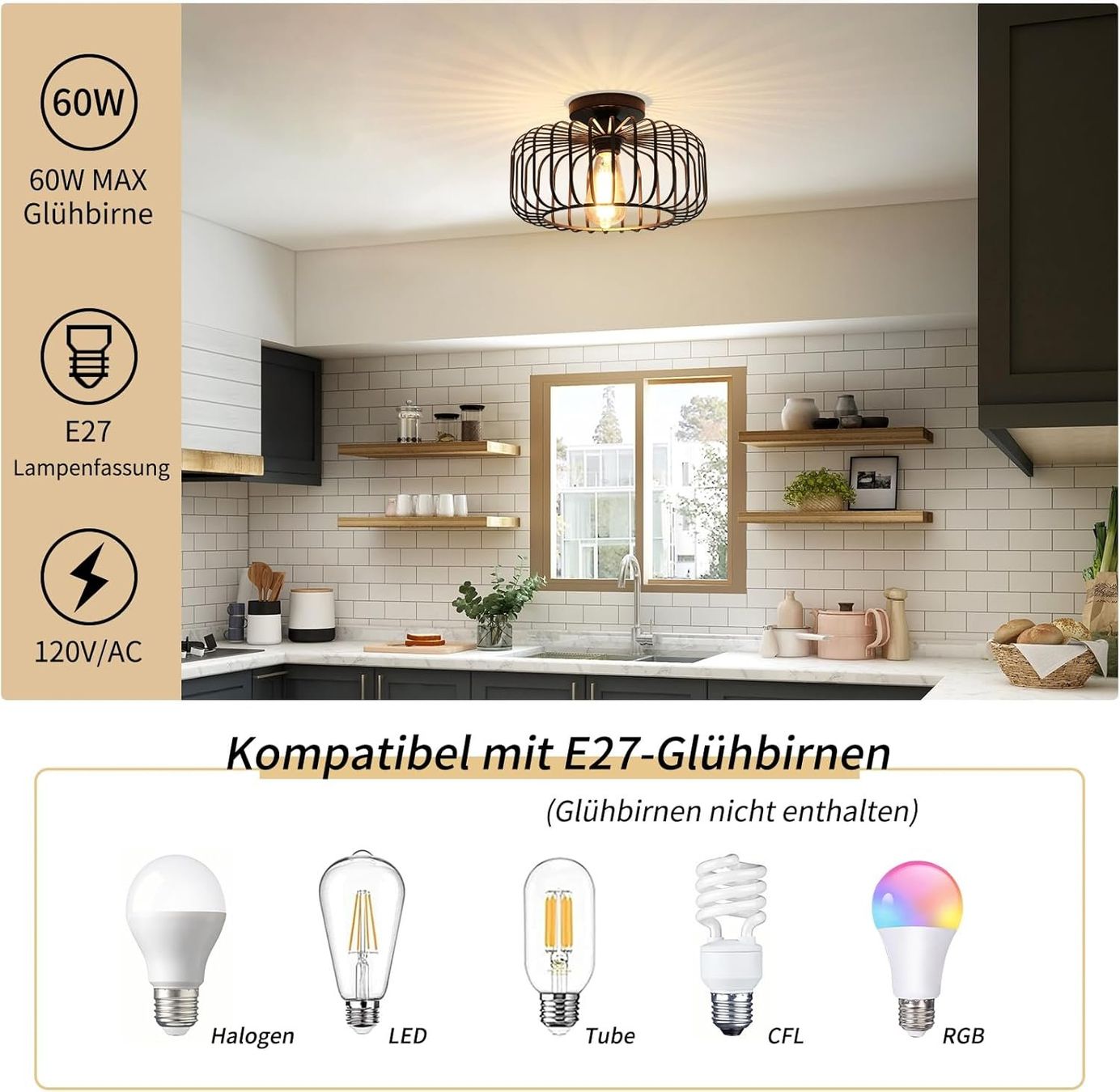 Kronleuchter & Deckenlampen: Deckenleuchte Deckenlampe Schwarz Modern aus Metall – Neu und originalverpackt aus Wittenbach von VELARO 4