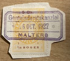 Stempelmarke Luzern Gemeinderatskanzlei MALTERS 1927