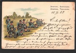 Litho Infanterie,Schützenlinie , 1897 ?