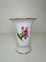 Meissen Porzellan Vase handbemalt Blumen Goldrand