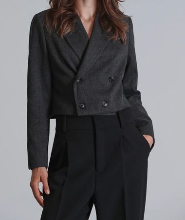 Primark cropped Blazer grau Grösse 34 eher eine 36/38