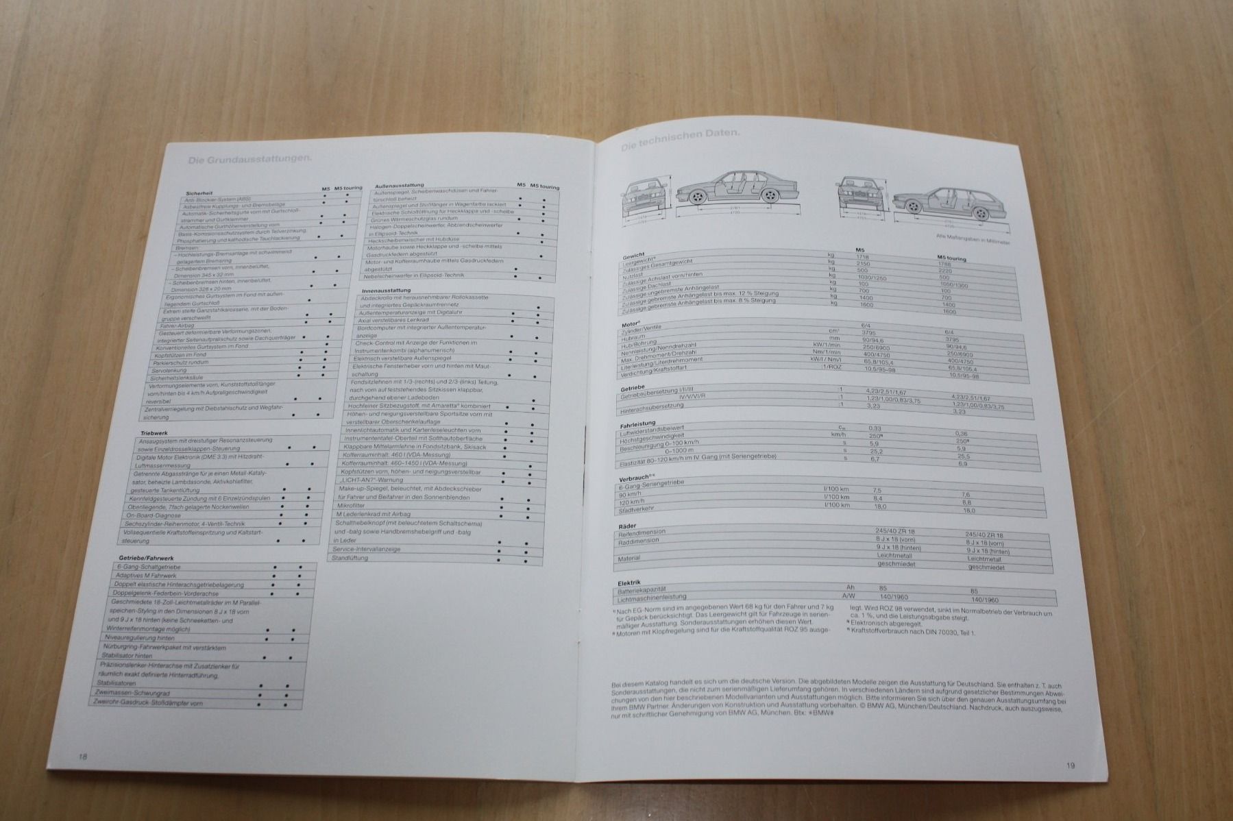 BMW Documenti: BMW M5 Modell E 34 Prospekt  1995 – Usato da Wikon venduto da erwin400 6