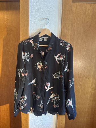 Hemdbluse gemustert Satinlook