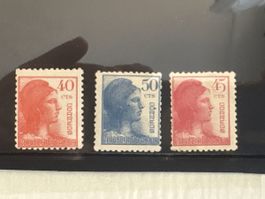 3 timbres République espagnole 40, 45, 50 Cts