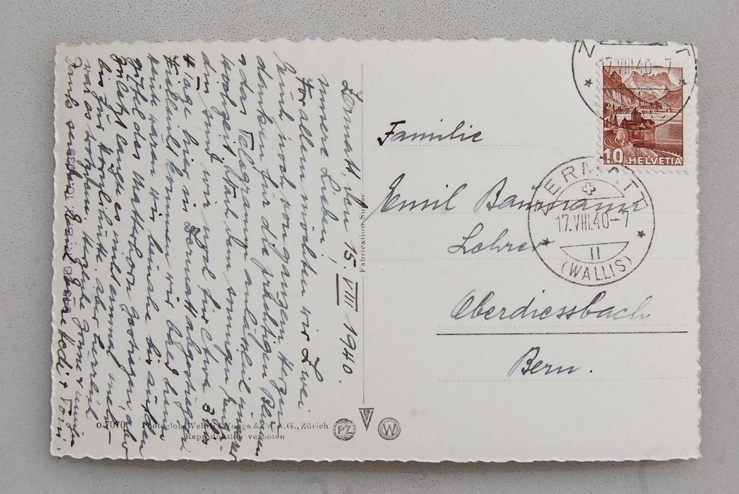 Cartoline postali: AK Le Mont Cervin 4505 m 1940 – Usato da Rüfenacht BE venduto da Toro06 1