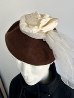 Vintage Hut, Wolle/Mohair mit Schleier & Blume!