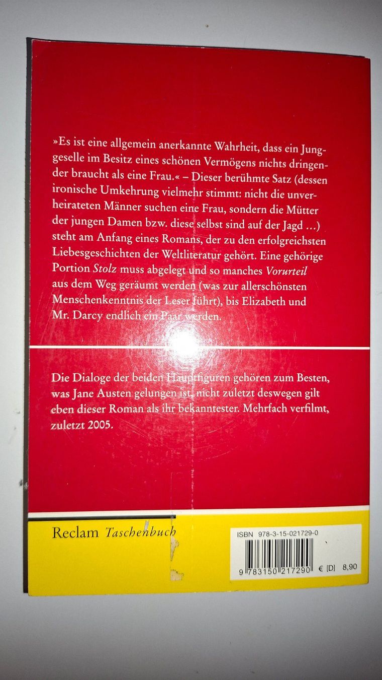 Libri: Jane Austen: Stolz und Vorurteil – Usato da Dietikon venduto da Buchantiqdietikon 1