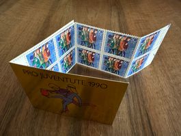 1990, Pro Juventute, Markenheft, spielende Kinder/gold ** 1