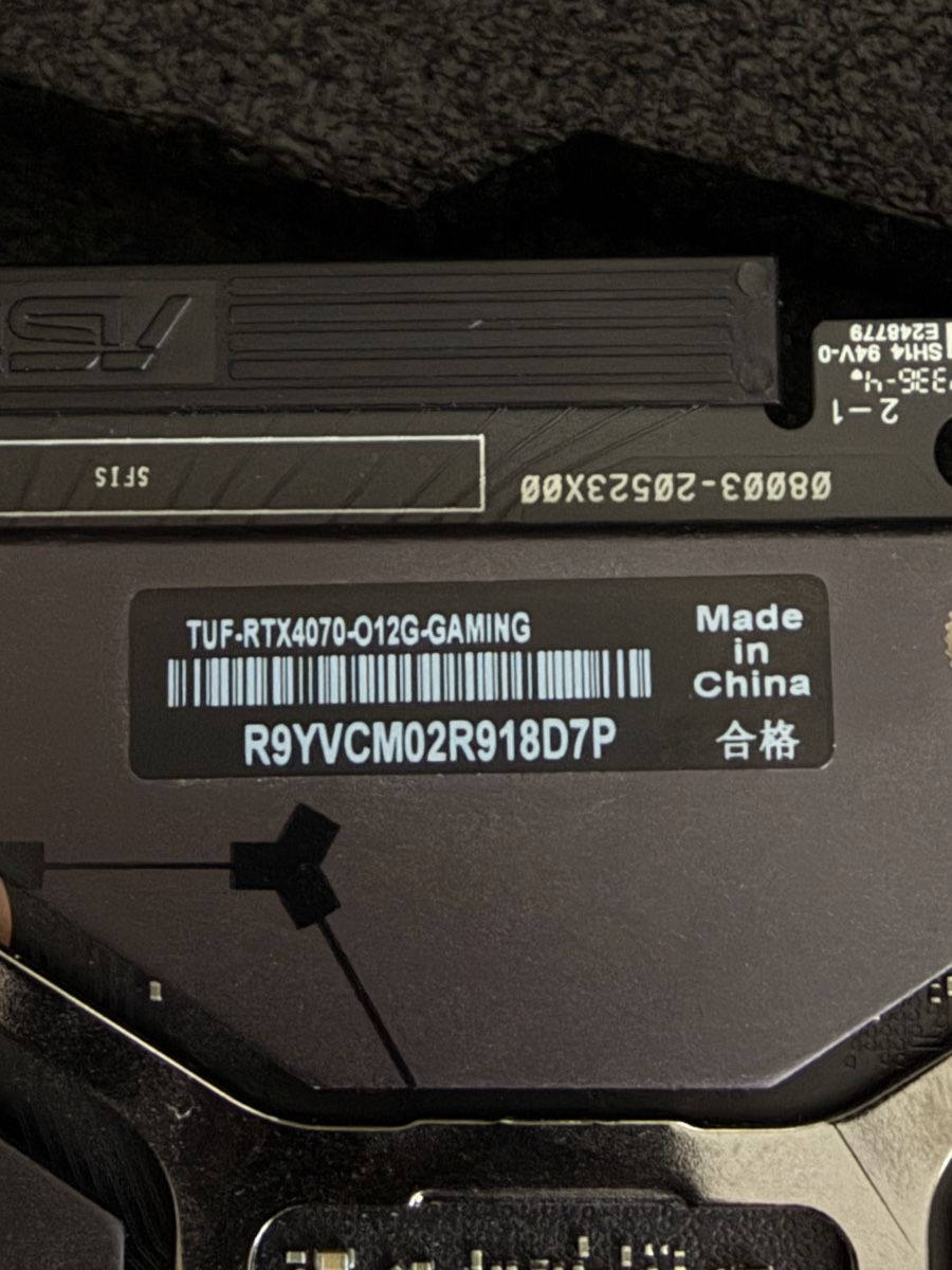 Asus Schede grafiche: ASUS TUF Gaming GeForce RTX 4070 – Usato da Riehen venduto da Reinhard99 1