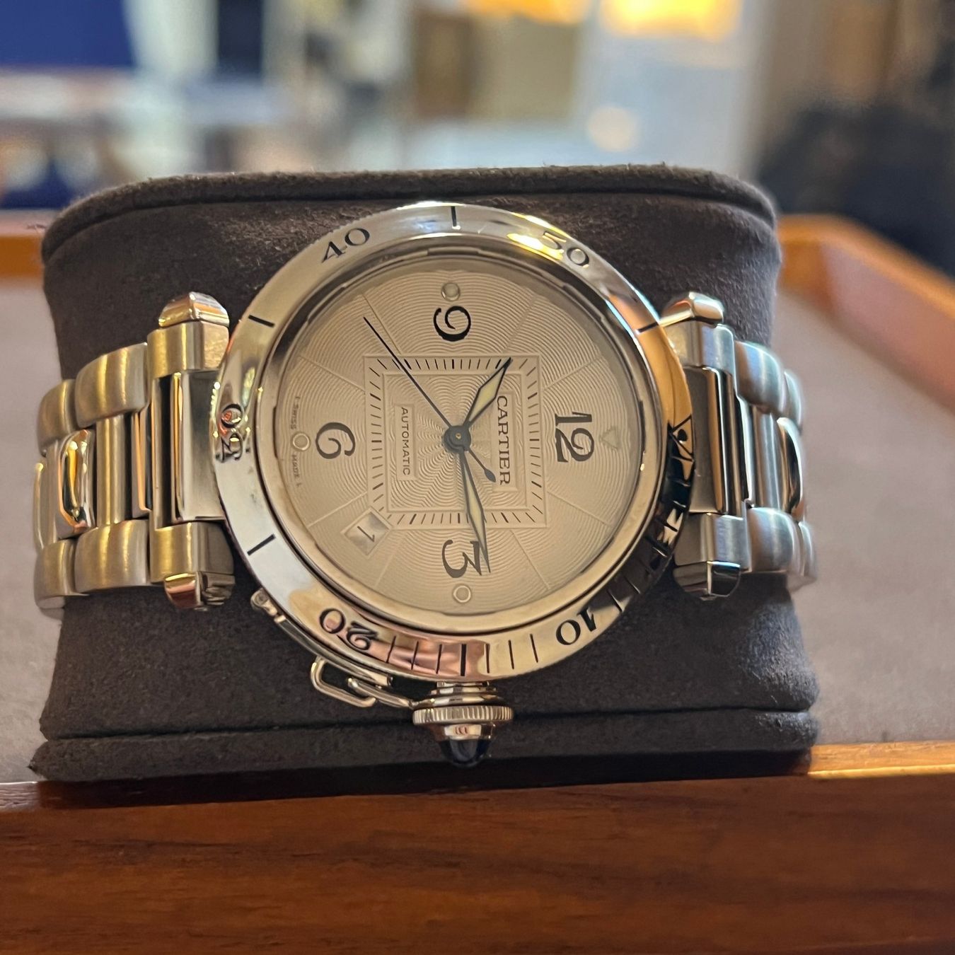 Cartier Montres: Cartier Pasha Automatic 38mm Silver Dial W31059H3 – D'occasion à Carouge GE par Watchaser 6