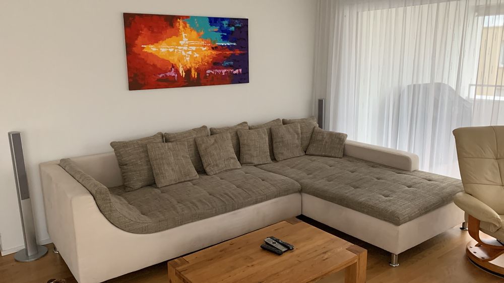 EckSofa Gruppe, Stoff, beige Kaufen auf Ricardo
