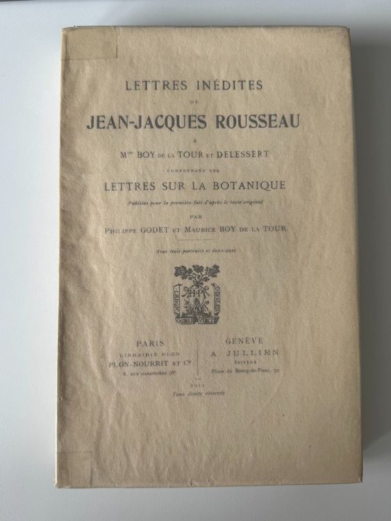Lettres inédites de Rousseau - Livre rare, année 1911 (Gebraucht) in ...