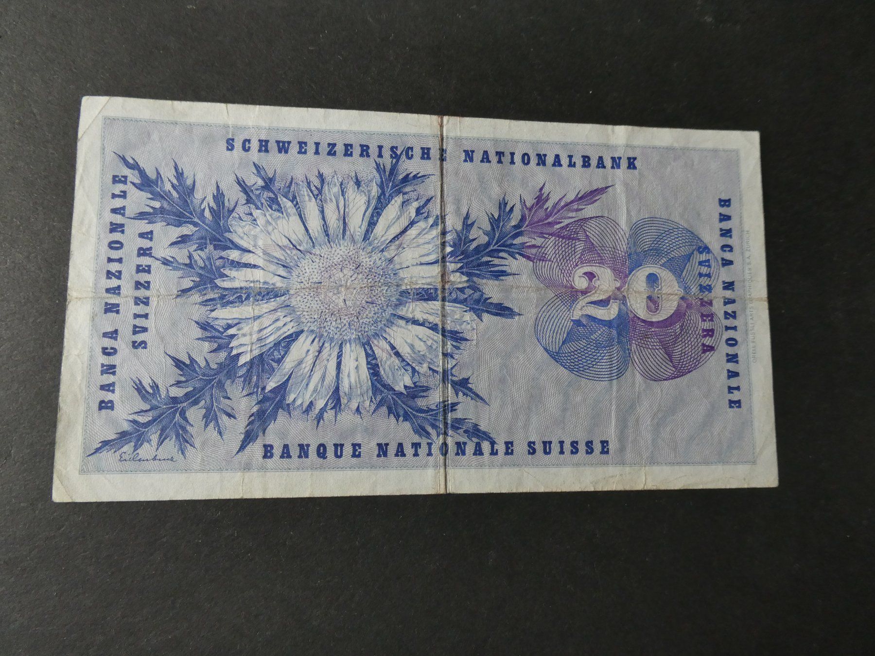 Banconote: Schweiz 1970, 20 Franken – Usato da Hinterforst venduto da Rohusri 1