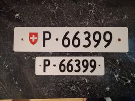 2x Nummernschild PTT Post 66399 ausrangiert
