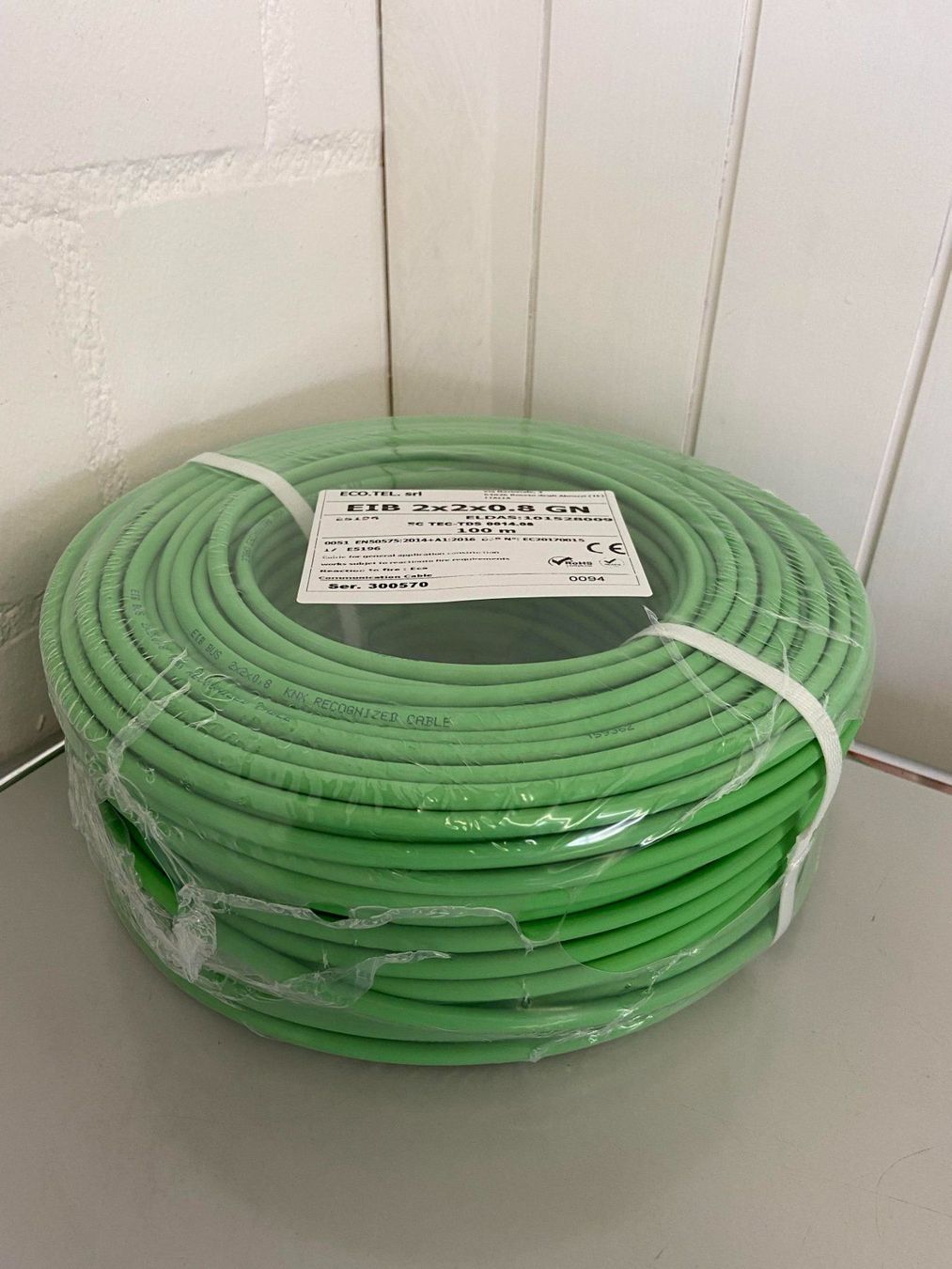 Kabel: 100m Hager Bus Kabel EIB 2x2x0.8  grün – Neu und originalverpackt aus Zwingen von boehm-kabel 2