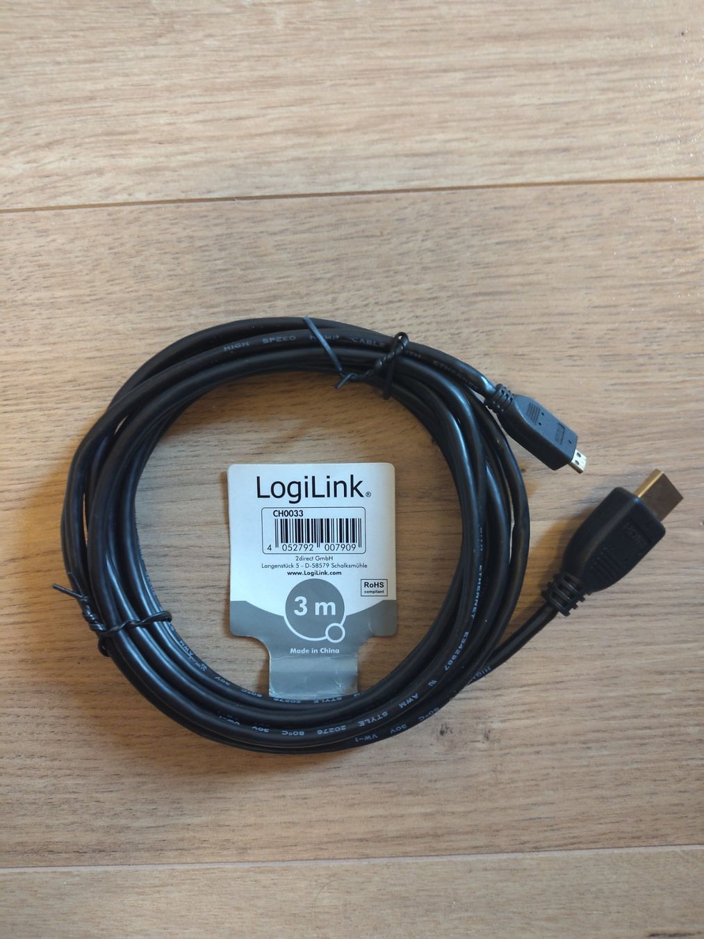 Cavi: LogiLink CH0033 Kabel HDMI Typ-A auf Micro-HDMI Typ-D, 3 m – Nuovo (secondo la descrizione) da Cheyres venduto da corinthiens.13 2