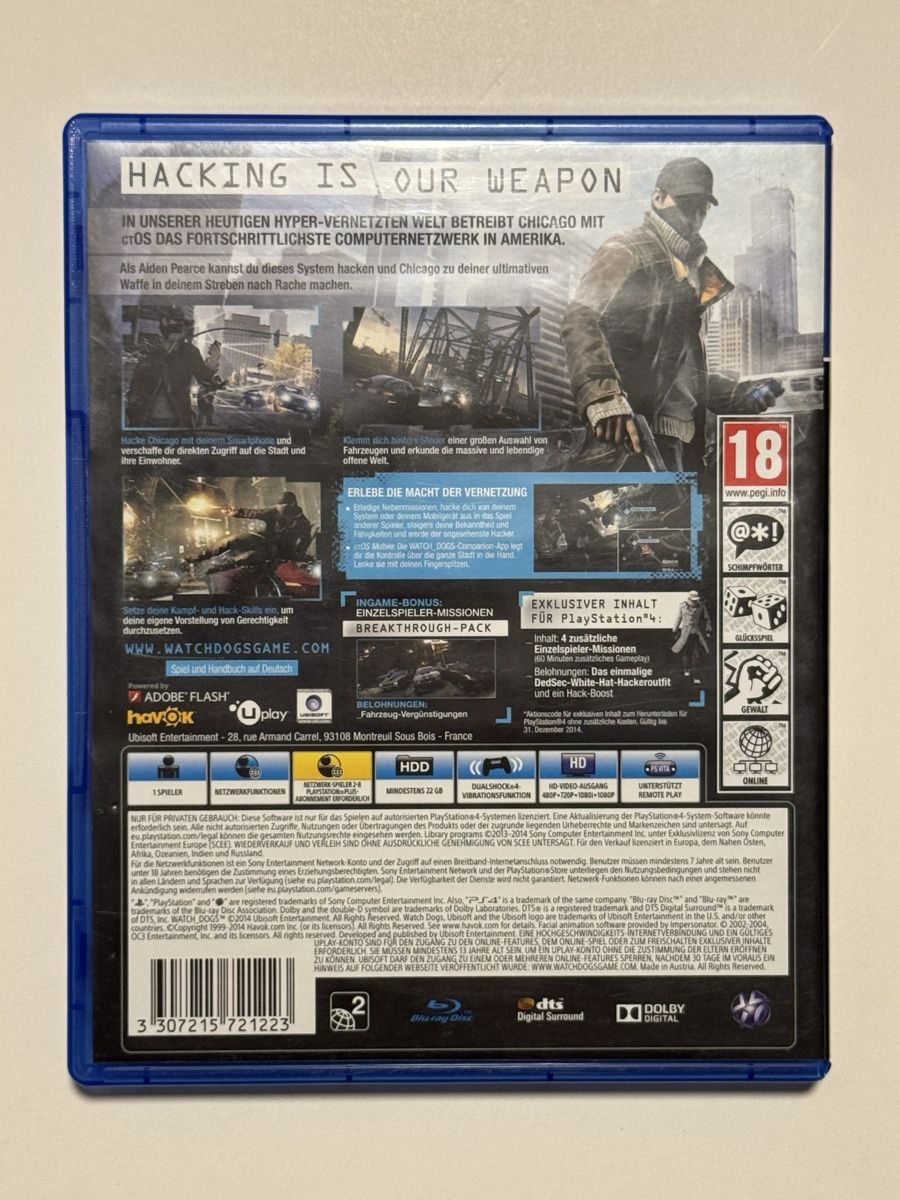 Sony Spiele: Watch Dogs (PS4) – Gebraucht aus Winterthur von Kev_Scha14 1