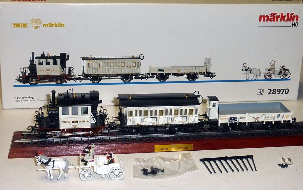 Märklin Modellini di ferrovie: Märklin HO-Wechselstrom Hochzeits-Zug / "Digital" – Nuovo (secondo la descrizione) da Melchnau venduto da Lhofer 1
