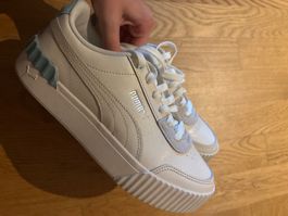 Sneaker Puma Cali weiss hellblau gebraucht guter Zustand