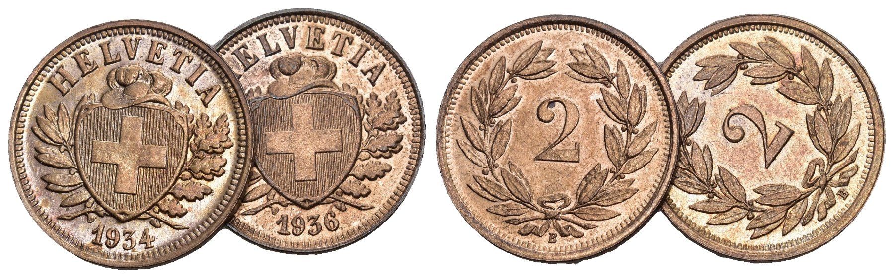 Tutti le monete: Schweiz 1934+1936 – Usato da Bern venduto da numismatictops