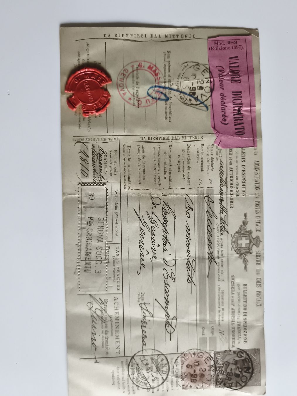 Tutti i francobolli: Ancien bulletin de colis postal de – Usato da Prilly venduto da jor_x27s 1