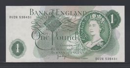 England 1 Pound (ND 1970 -77) gefalten