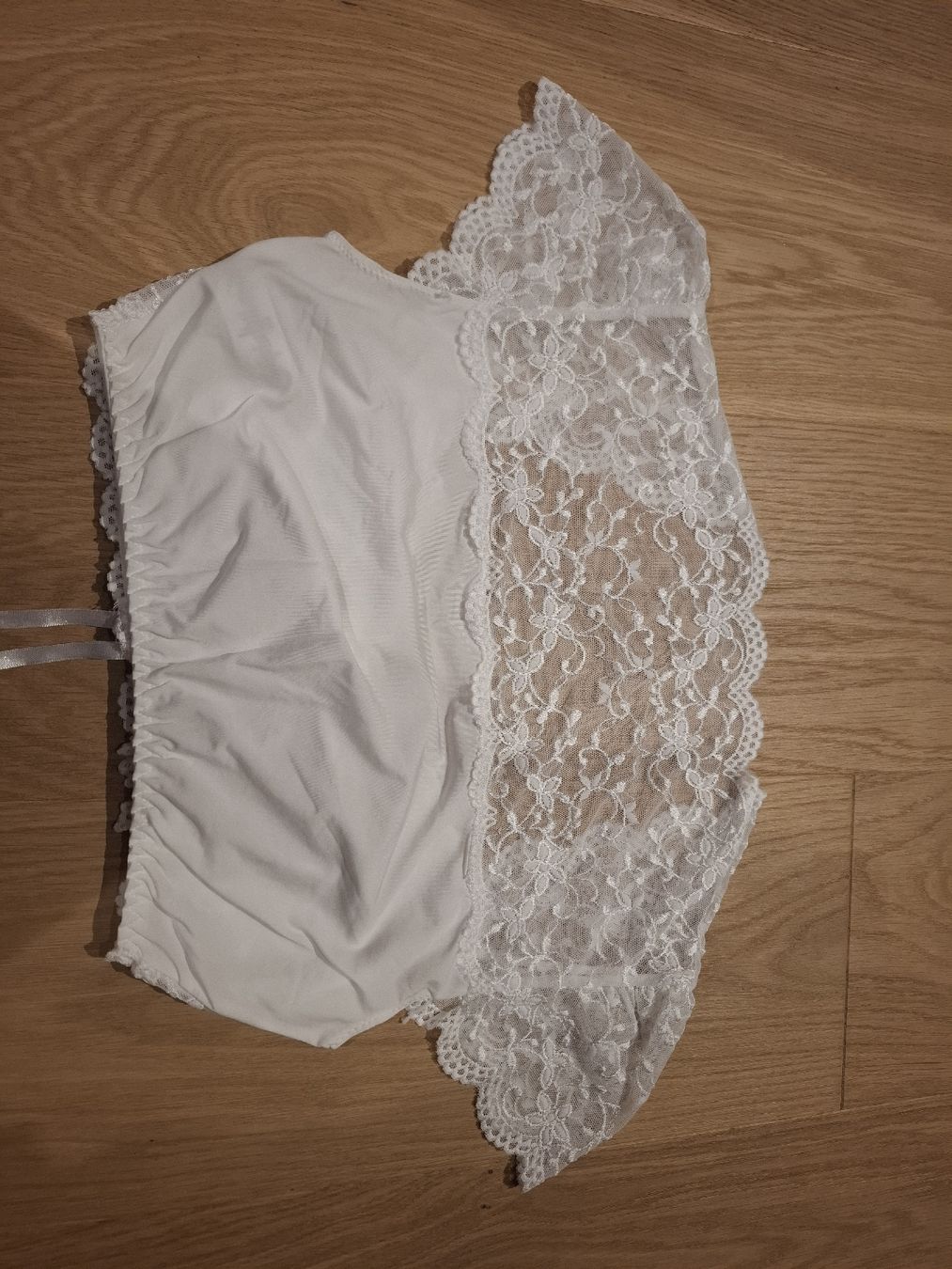 Chemisiers: Dirndl Bluse weiss Spitze gerafft Puffärmel Grösse S – D'occasion à Seuzach par ssz_j8tb 2