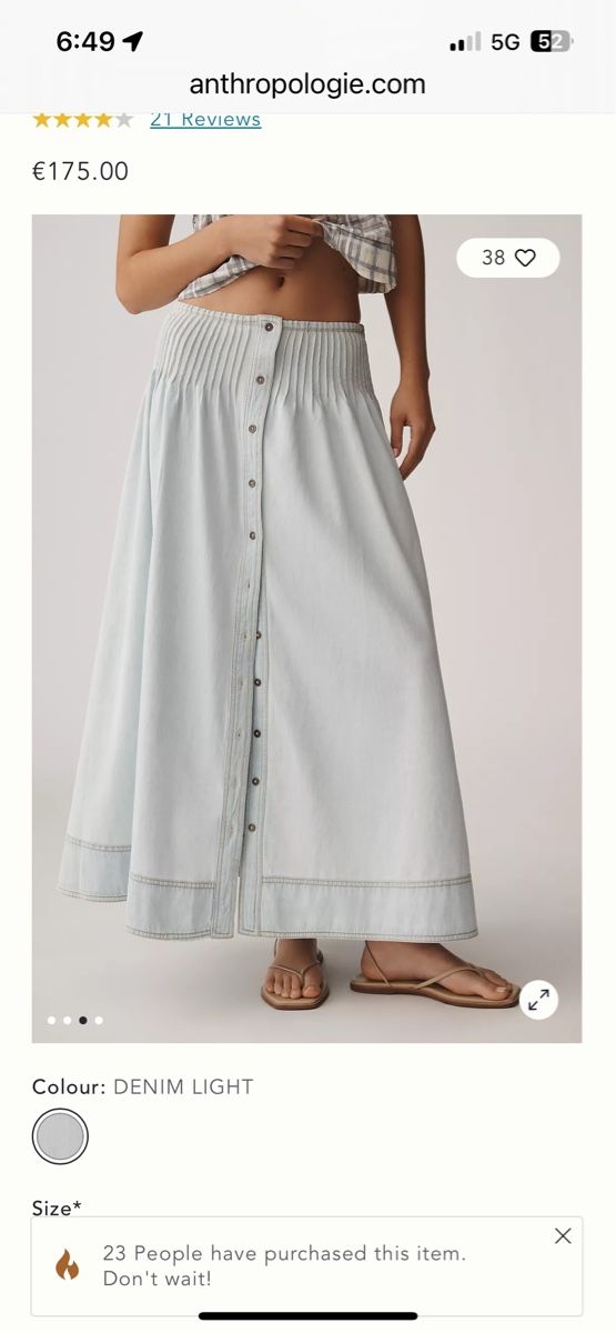 Röcke: Pilcro Denim Light Maxi Skirt, Size medium, Flowy & Chic! – Neu und originalverpackt aus Wädenswil von Jul_1207 3