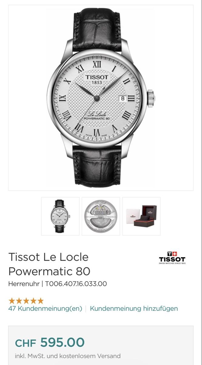 Tissot Orologi: Tissot Le Locle Powermatic 80 – Nuovo (secondo la descrizione) da Mellingen venduto da Guilhermefurlan 8