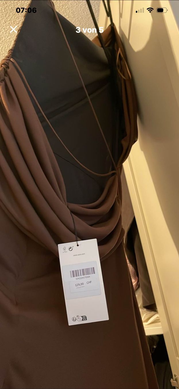 Zara Vestiti: Zara AbendKleid Neu L Braun – Nuovo e nell'imballaggio originale da Zürich venduto da Fashionista00 4