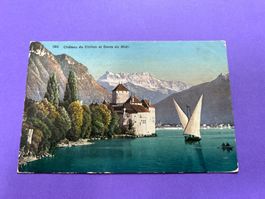 Château de Chillon, alt, 3 Stempel, 1909 und 1910