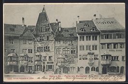 Stein a. Rh., Marktplatz-Partie mit Hote