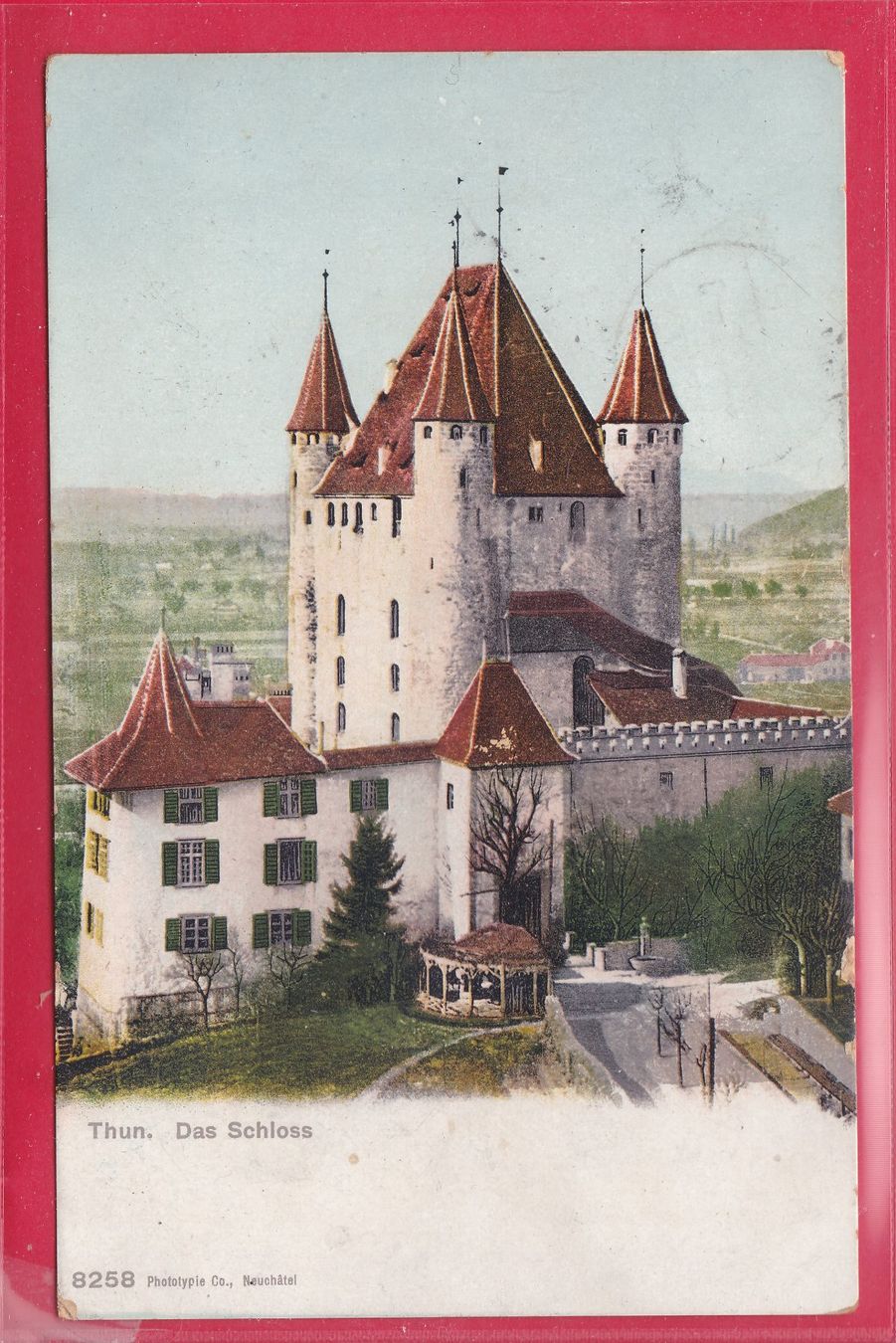 Cartoline postali: THUN, DAS SCHLOSS, 11.3.1908, FELDPOST – Usato da Oberrieden venduto da Gebirgsstelze