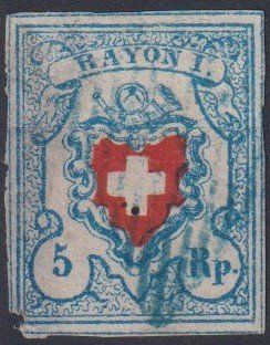 Alle Briefmarken: Rayon 17II, blaue Raute, dünn+++ – Gebraucht aus Samnaun-Compatsch von Muckimu