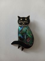 Brosche Katze Alpaca Silber