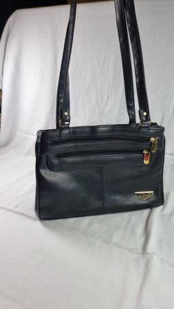 Elegante Echtleder Handtasche Tessitura Corti schwarz