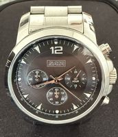Herrenuhr Chronograph PWC Edelstahl silberfarben neuwertig