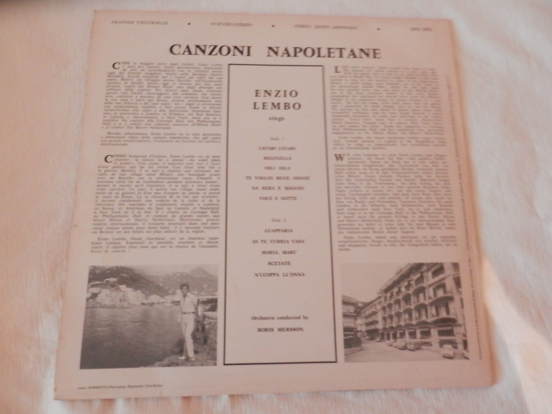 Dischi in vinile: LP Napolitanische Lieder von Enzio Lembo – Usato da Weiach venduto da weiach81 1