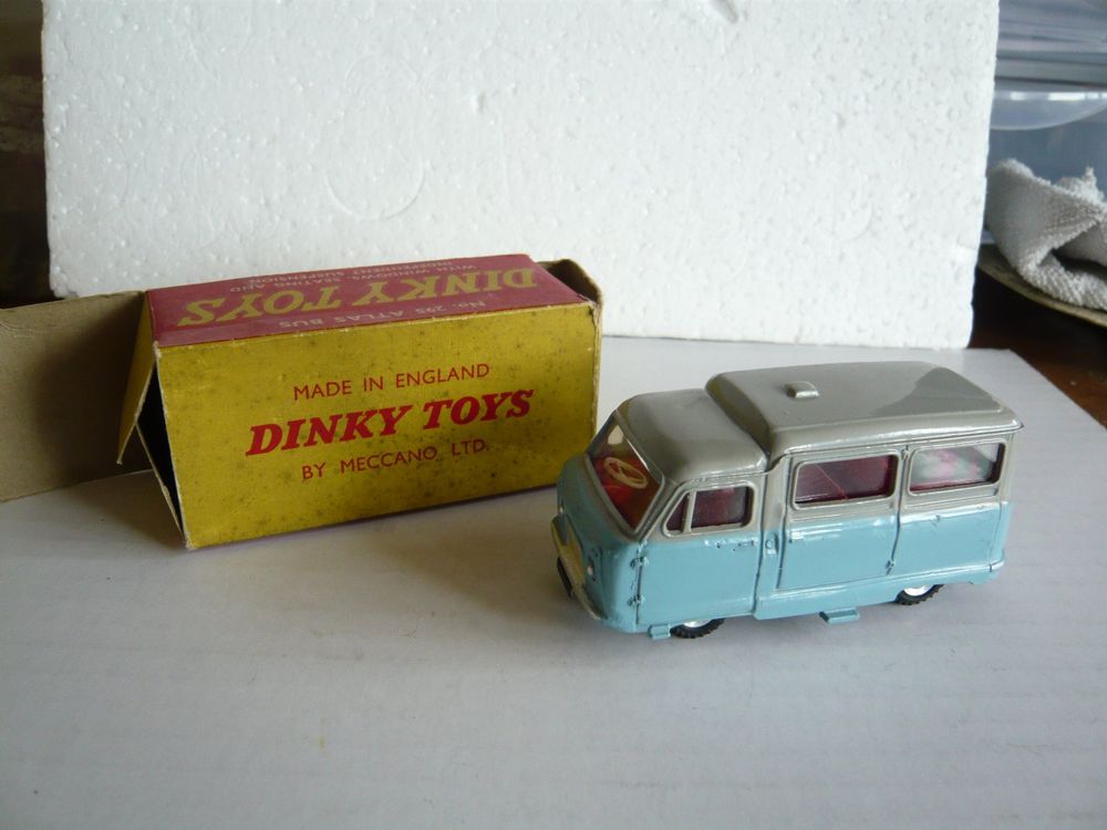 Dinky Toys 295 – Standard ‘20’ Atlas Mini-Bus – Rare Couleur Framboise, Avec Boîte
