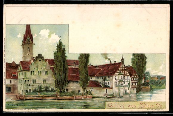Cartoline postali: Stein am Rhein, Panorama mit Rhein – Usato da Berlin venduto da bartko-reher