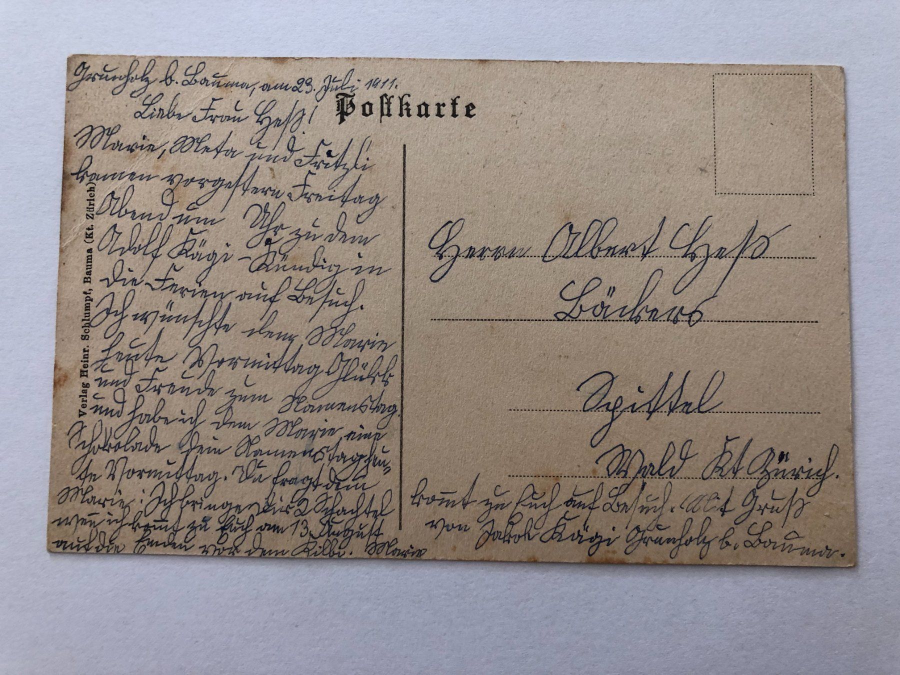 Cartoline postali: Ansichtskarte Sternenberg Post 1. Mai 1911 – Usato da Pfäffikon ZH venduto da Waltoversand 1