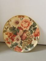 Servierplatte PVC mit Blumen, abwaschbar